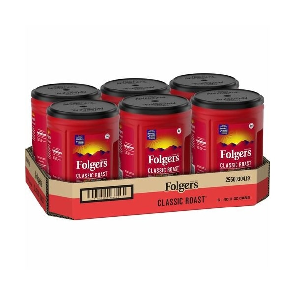 Folgers Coffee, Classic, Med Roast, 40.3oz Can, BN FOL30419CT - main